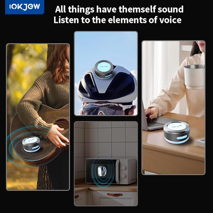 Bone Conduction Speaker Bluetooth Vibrating Speakers with Colorful LED Lights Portable Surface-Adsorption Speakers for Unique Sound Effects Ideal for Home, Outdoor and Party Use (Pink)