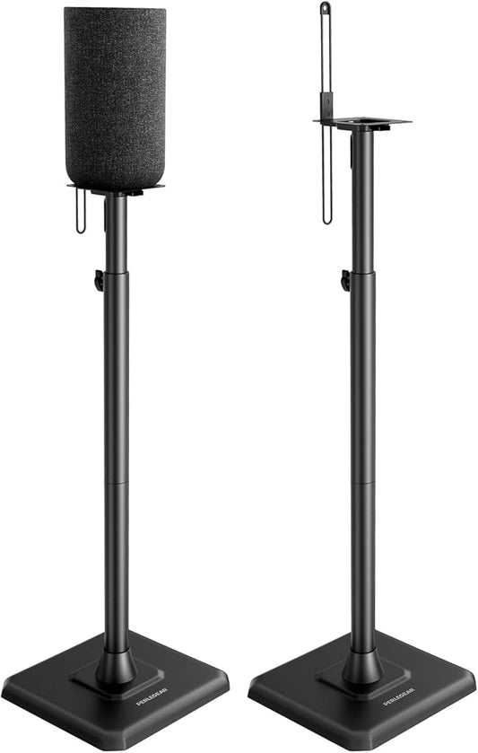 Perlegear Speaker Stands Pair, 33-42 Inch Height Adjustable Stands for Small Bookshelf & Satellite Speakers with Cable Management, 13.2 lbs Capacity, PGSS12