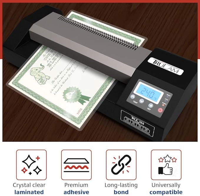 TruLam 3 Mil Laminating Pouches with Rounded Corners | Menu Large Size | 12 in. x 18 in. | Glossy Finish | Premium Adhesive for High-Clarity | 2 Carriers Included | 100 Pack