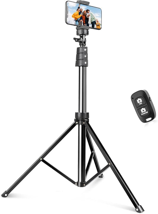 SENSYNE 72" Phone Tripod, Extendable Cell Phone Tripod Stand, Selfie Stick with Wireless Remote and Phone Holder, Compatible with iPhone Android Phone, Camera