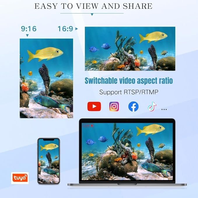 Upgraded Underwater Camera Adjustable Focus Lens 5MP Full HD Video POE Camera for Koi Pond