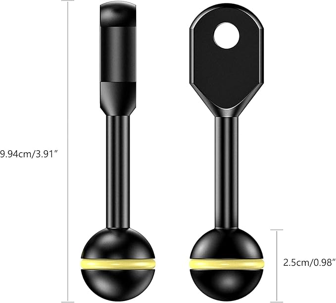 Sea frogs Ball Arm Ball to YS Mount Arm 3.0" Essential Diving Equipment Underwater Photography Gear Lighting System Aluminum Alloy Diving Equipment Accessory Lightweight Arms AM-8