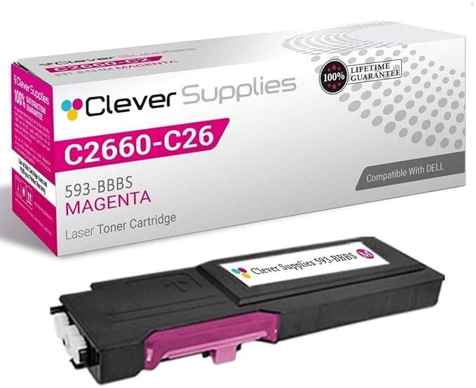 CS Replacement Toner Cartridge Compatible with Dell C2660 593-BBBS Magenta C2665 C2665dnf C2660 C2665 C2660dn C2665dnf Color 4000 Page Yield