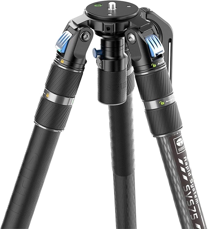 SIRUI SVS Series Carbon Fiber Travel Tripod, Compact Camera Tripod, Rapid One-Step Height Adjustment, Modular Design Convertible to Monopod (SVS75+SVH15)