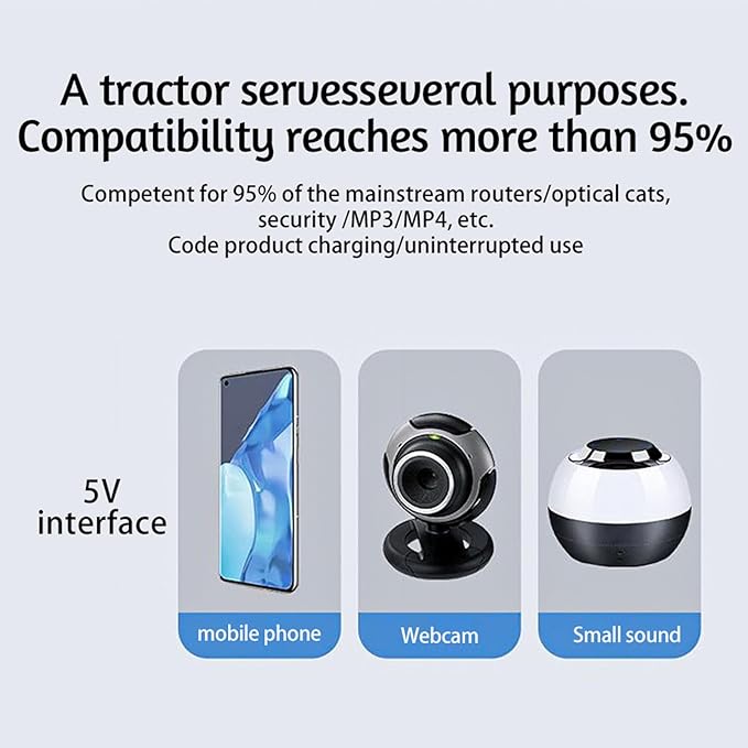 UPS Battery Backup, DC1036P 36W 10400mAh Uninterruptible Power Supply, 6 Outlets, USB 5V DC 5V 9V 12V POE 15V 24V Intelligent UPS System (US Plug)