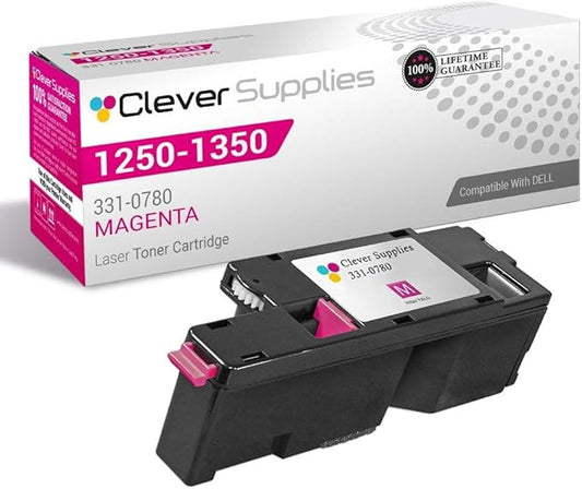 CS Replacement Toner Cartridge Compatible with Dell 1250 331-0780 Magenta Color Laser 1250C Color Laser 1350CNW Color Laser 1355CN Color Laser 1355CNW Color Laser 1755NF