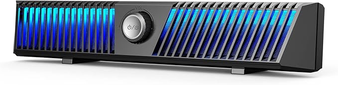 PC Speakers, Smalody Computer Speakers for Desktop Gaming Monitor with Bluetooth/Microphone/Lighting Effect, PC Soundbar for Desktop Wired USB Powered