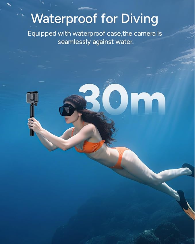 SJCAM SJ20 Ultra NIGHT VIsion,4K Handheld Action Cam,8H POWER use,Dual Lens 4K,Wide-angle FOV,Low Light motion,Super Stabilization,8X Zoom,30M Underwater Adventure Camera for Snorkling,surfing,fishing