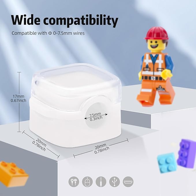 Magnetic Cable Clips Cord Organizer Holder, 6 Pack Adhesive Wire Holder Keeper Organizer USB Charging Cable Storage Holder for Home Office Phone Car Wall Desktop Nightstand Kitchen (White)