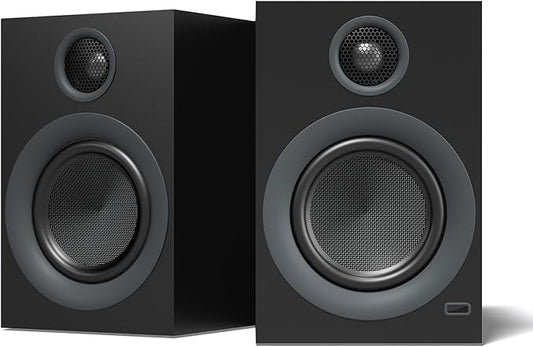 Bluetooth Bookshelf Speakers, 75W Powered Active Speaker with 4 Inch Woofer, HiFi Speaker with aptX Bluetooth USB for Home, Studio, Gaming, Set of 2, Black