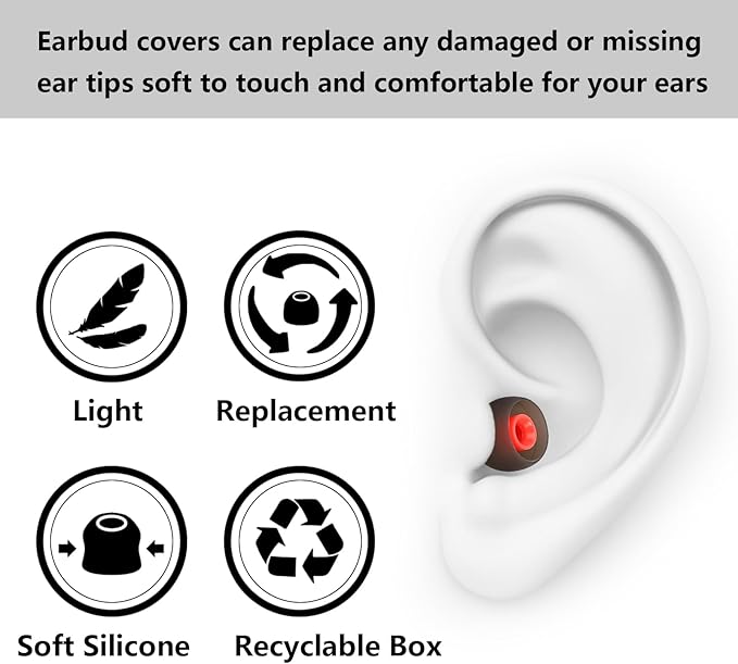 54 PCS Earbud Replacement Tips Silicone Earbud Tips Earbud Covers Fit for in-Ear Headphones (Inner Hole 3.8mm -5.1mm) Earbud Rubber Tips Ear Tips S M L