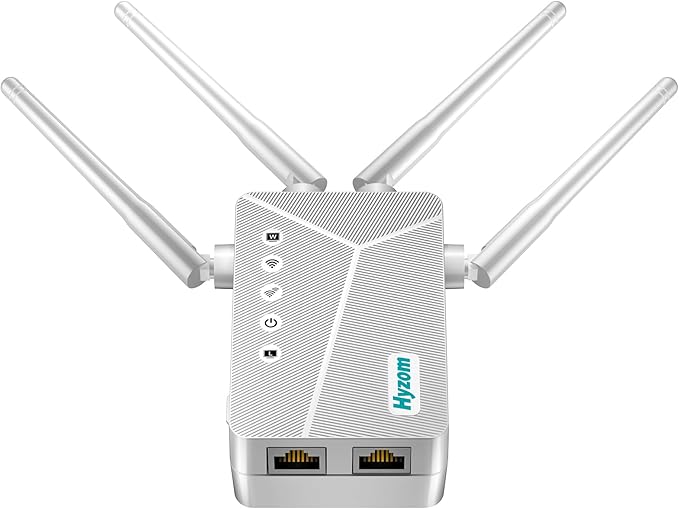 WiFi Extender Signal Booster for Whole Home & Backyard - 10K Sq.Ft Coverage w/4 Antennas | 90% Faster Internet Booster w/Ethernet Port, Easy Setup Wireless Repeater Works with Any Router | Long Range