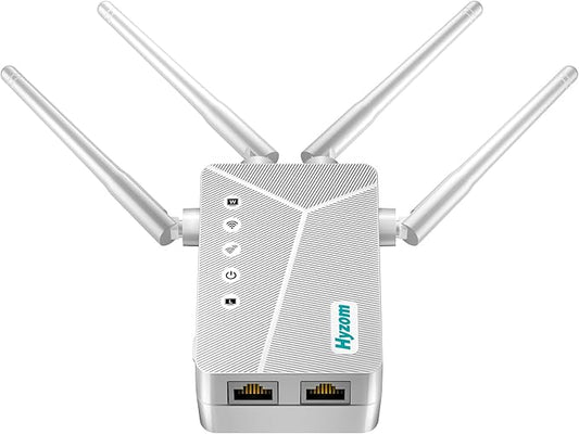 WiFi Extender Signal Booster for Whole Home & Backyard - 10K Sq.Ft Coverage w/4 Antennas | 90% Faster Internet Booster w/Ethernet Port, Easy Setup Wireless Repeater Works with Any Router | Long Range