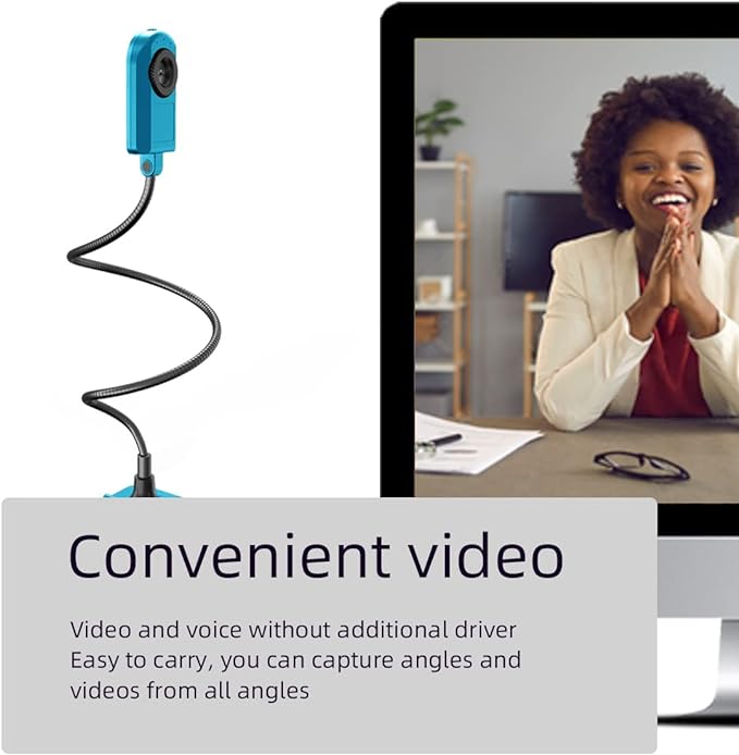 Document Camera (Blue) Ultra High Definition 5MP USB Document Camera — Mac OS, Windows, Chromebook Compatible for Live Demo, Web Conferencing, Distance Learning, Remote Teaching,Scanner