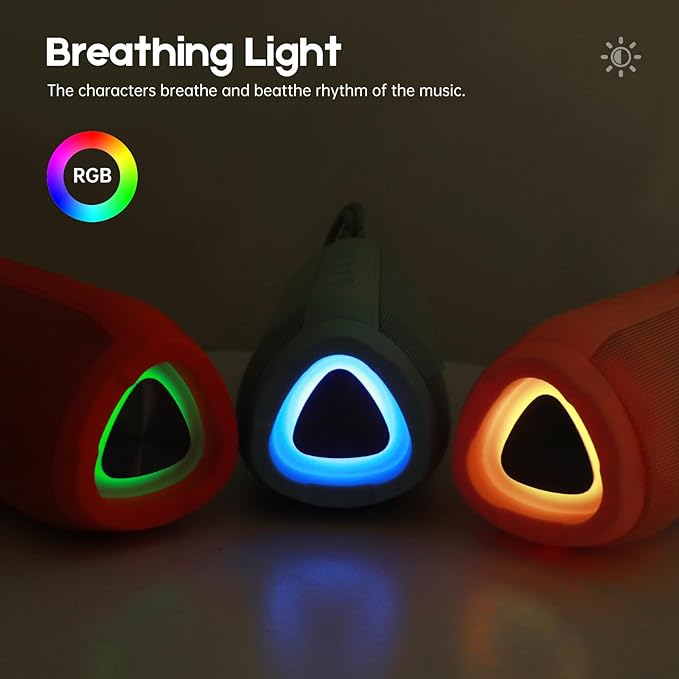 Bluetooth Speakers, Portable Bluetooth Speaker Wireless with 20W Loud Stereo Sound, TWS Pairing, IPX6 Waterproof Shower Speakers, 36H Playtime, RGB Light Speaker, Built-in Radio Mode