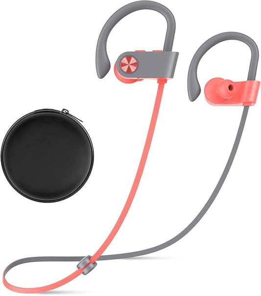 Bluetooth Headphones, Bluetooth 5.3 IPX7 Waterproof Wireless Sports Earbuds for Workout Gym, 16 Hrs Playtime Running Headphones with Noise Cancelling Mic, HiFi Bass Stereo in-Ear Earphones