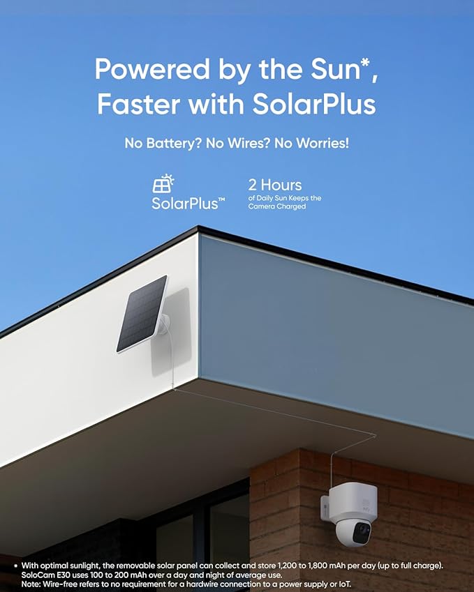 eufy Security SoloCam E30, 2-Cam Pack Kit, Security Cameras Wireless Outdoor, Solar Camera Outdoor Wireless, 360° Pan, AI Tracking, 2K Clarity, No Monthly Fee