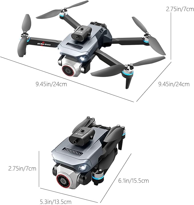 Drone with Screen on Controller, Camera Drones for Adults Beginners, Foldable RC Quadcopter with Screen Remote Controller, Brushless Motor, Auto Return, Headless Mode