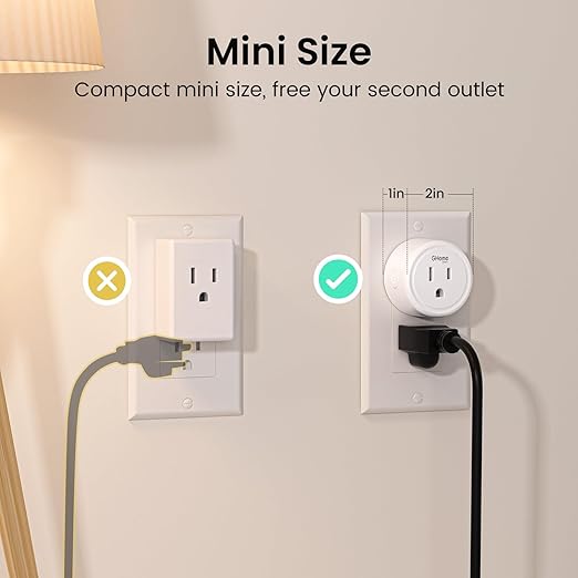 GHome Smart Plug Mini, WiFi Smart Outlet Plug Works with Alexa and Google Home, Timer Outlet with APP Control, 2.4GHz Network Only, No Hub Required, ETL FCC Listed (4 Pack), White