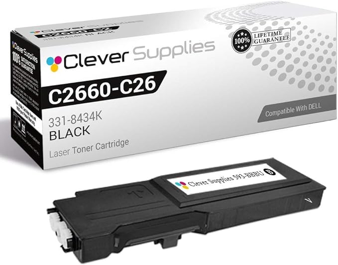 CS Replacement Toner Cartridge Compatible with Dell C2660DN 593-BBBU Black Color Laser C2660dn Color Laser C2665dnf