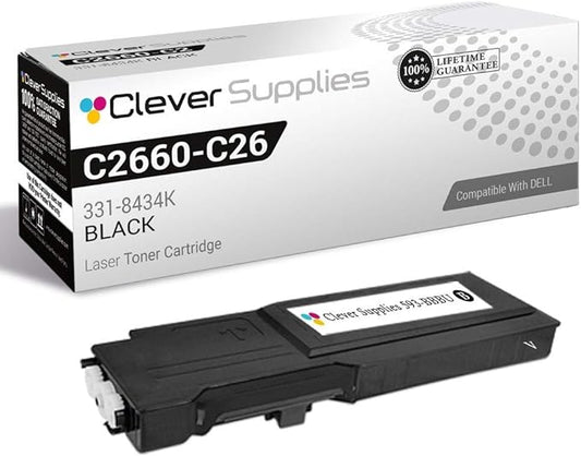 CS Replacement Toner Cartridge Compatible with Dell C2660DN 593-BBBU Black Color Laser C2660dn Color Laser C2665dnf