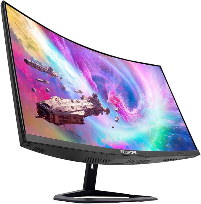 New Curved 27 inch Gaming Monitor 240Hz Plus FreeSync DP HDMI Build-in Speakers, Machine Black 2025
