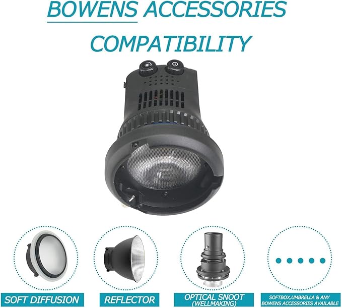 Wellmaking 80W Portable LED Light Continuous Light 5600K CRI 98 COB Spotlight Video Light Dimmable Lightweight Noiseless Fresnel Lens AC/DC Bowens Mount Wireless Remote Control Comes with Light Bag