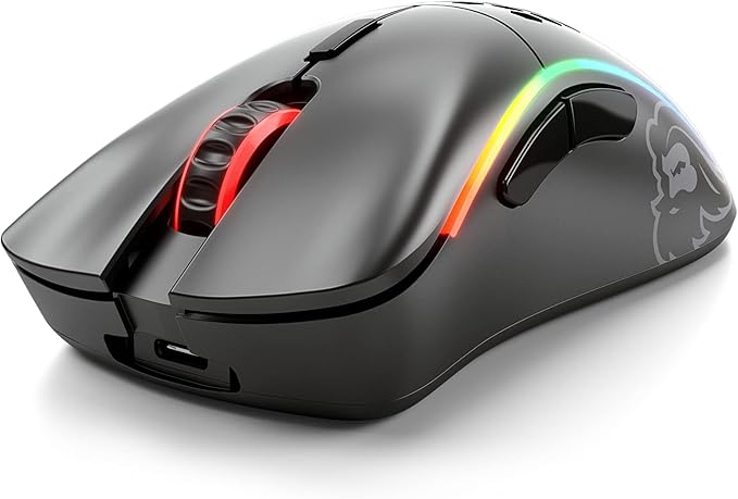 Glorious Model D- (Minus) Wireless Gaming Mouse - 67g Superlight Honeycomb Design, RGB, Ergonomic, Lag Free 2.4GHz Wireless, Up to 71 Hours Battery - Matte Black