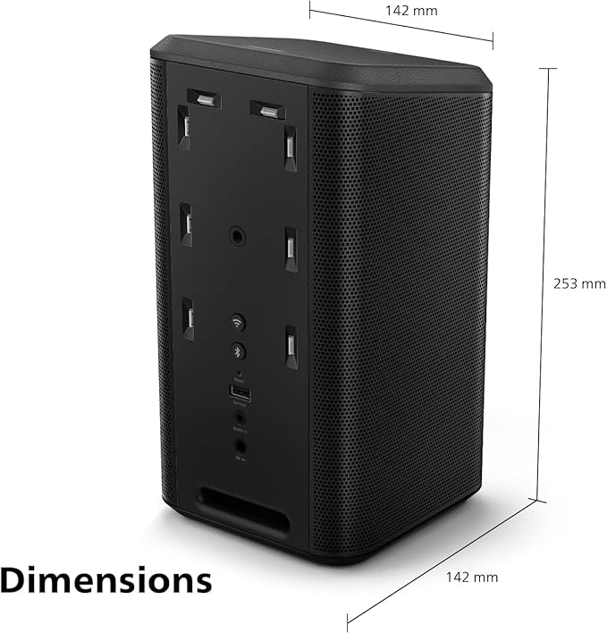 PHILIPS Fidelio TAFS1 Bluetooth Speaker System - 60 W RMS - Alexa, Google Assistant, Siri Supported - Black