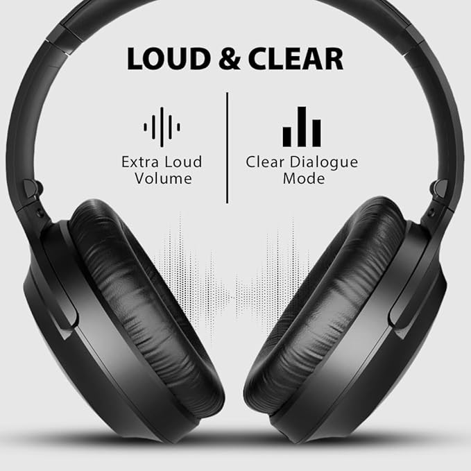 Avantree Opera - Wireless Headphones for TV Watching with Clear Dialogue, Compatible with TVs Equipped with Optical or AUX Audio Output Ports, Passthrough, Enhanced Volume & Comfortable for Seniors