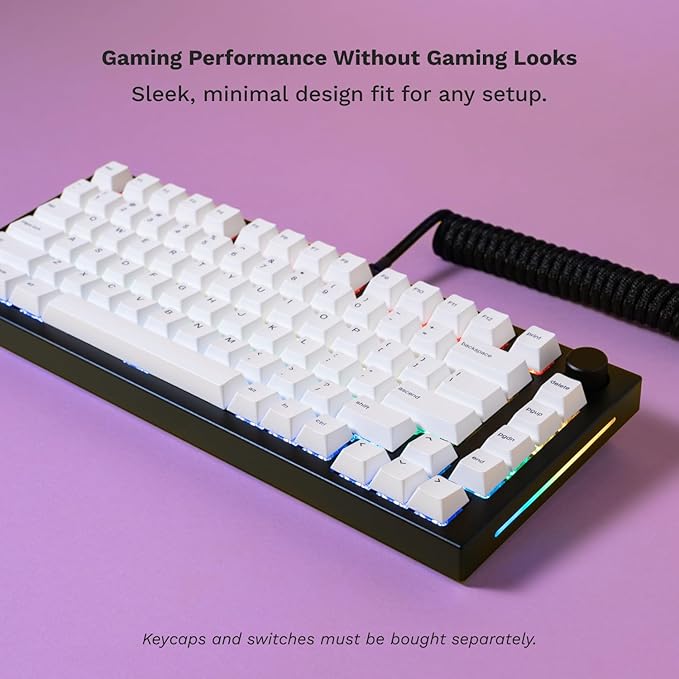 Glorious Gaming GMMK PRO 75% Barebones Black (Frame Only) - Modular Mechanical Gaming Keyboard, TKL Size (75%), 3.3lb Frame, RGB, Fully Customisable, 5-Pin Switch Support