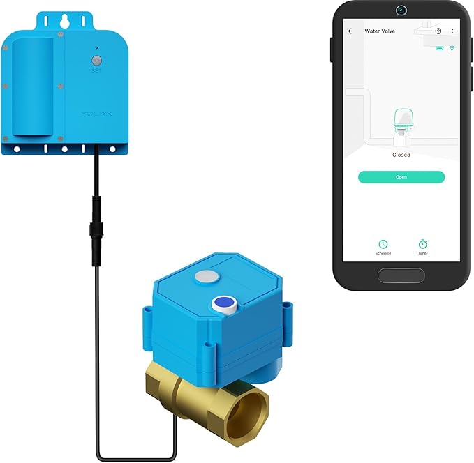 YoLink X3 Valve Controller Kit, 3/4" Brass Motorized Ball Valve, LoRa Long Range, 10+ Year Lithium, D2D with Leak Sensors & Fob, App Control & Schedules, Alexa/IFTTT/Home Assistant, Hub Required