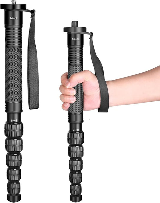 TONYBOO TA-6L 68.5 inch Camera Monopod,Aluminum Monopod with 6-Section Height Portable Lightweight,Max Load 33 lbs, Heavy Duty Camera Stand for DSLR Canon Nikon Sony, Easy to Carry