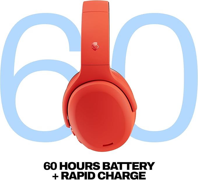 Skullcandy Crusher ANC 2 Wireless Over-Ear Bluetooth Headphones with Multi-Sensory Bass, Active Noise Cancelling, Up to 60 Hours Battery, Microphone for iPhone Android - Plasma