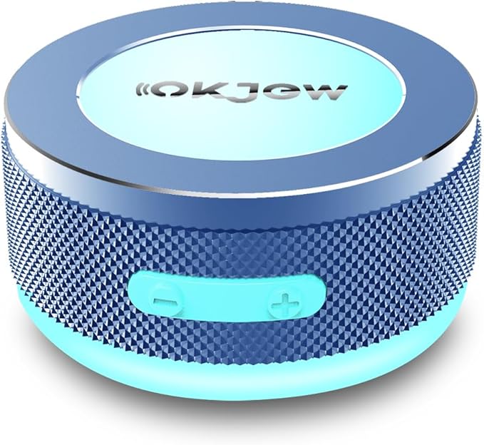 Bone Conduction Speaker Bluetooth Vibrating Speakers with Colorful LED Lights Portable Surface-Adsorption Speakers for Unique Sound Effects Ideal for Home, Outdoor and Party Use (Blue)