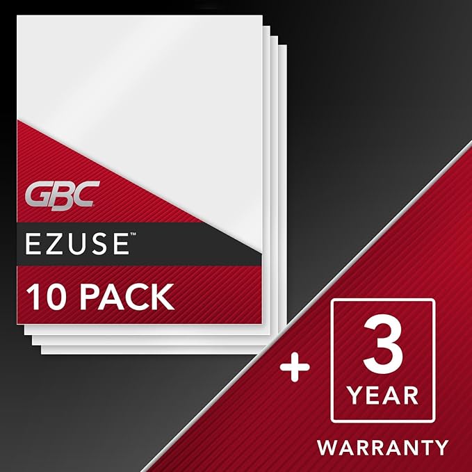 GBC Thermal Laminator Machine, Fusion 1000L, 9 Inch, 4 Min Warm-up, 3 or 5 Mil, with 10 EZUse Laminating Pouches for Home, Office and Classroom, Black (1703072)