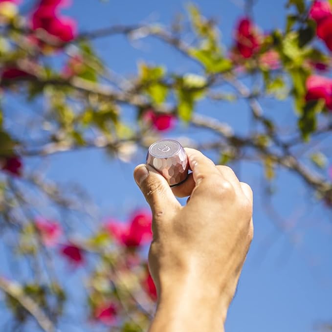 Fashionit U Micro - Small Bluetooth Speaker | Coin-Sized Speakers Bluetooth Wireless with Built-in Mic & Remote Shutter | Portable Rich Sound for Travel, Shower, Beach | Glam Lilac