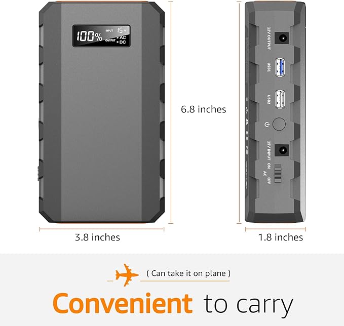 SinKeu 88.8Wh|65Watts Portable Laptop Phone Charger with AC DC USB Outlets, A Super Travel Portable Battery Pack & Power Bank for HP Notebooks, MacBook, iPad, iPhone