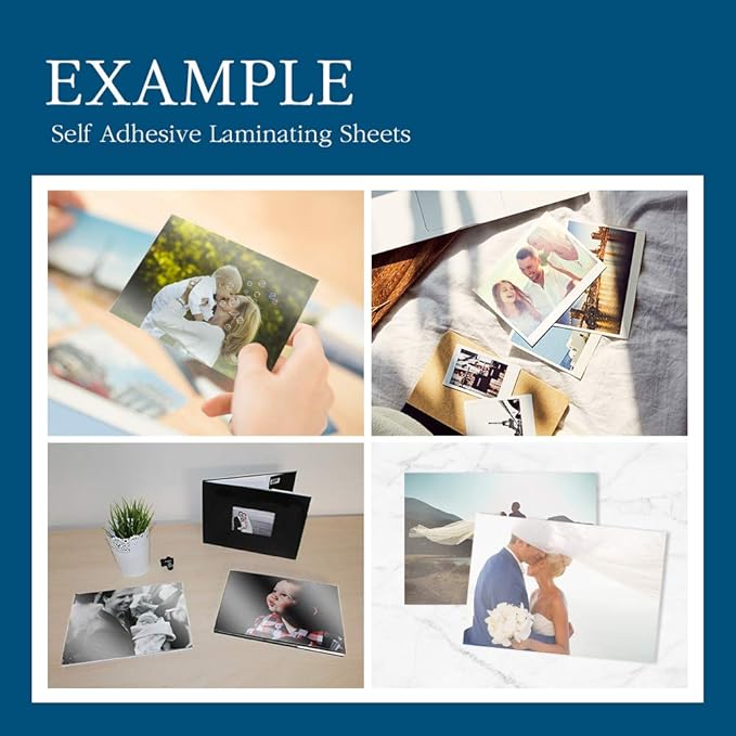 Self Stick Laminating Sheets 8.7 x 12.2 Inches, 4mil, Pack of 20, No Heat, No Machine, Peel and Stick Laminating Sheets, Self Adhesive Contact Paper, Self Sealing Clear Vinyl Stickers by VIOLLETO"