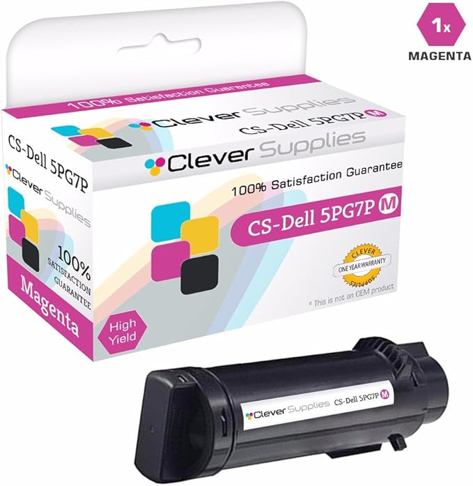 CS Replacement Toner Cartridge Compatible with Dell S2825cdn N7DWF Black P3HJK Cyan 5PG7P Magenta 3P7C4 Yellow H625cdw H825cdw S2825cdn 4 Color Set