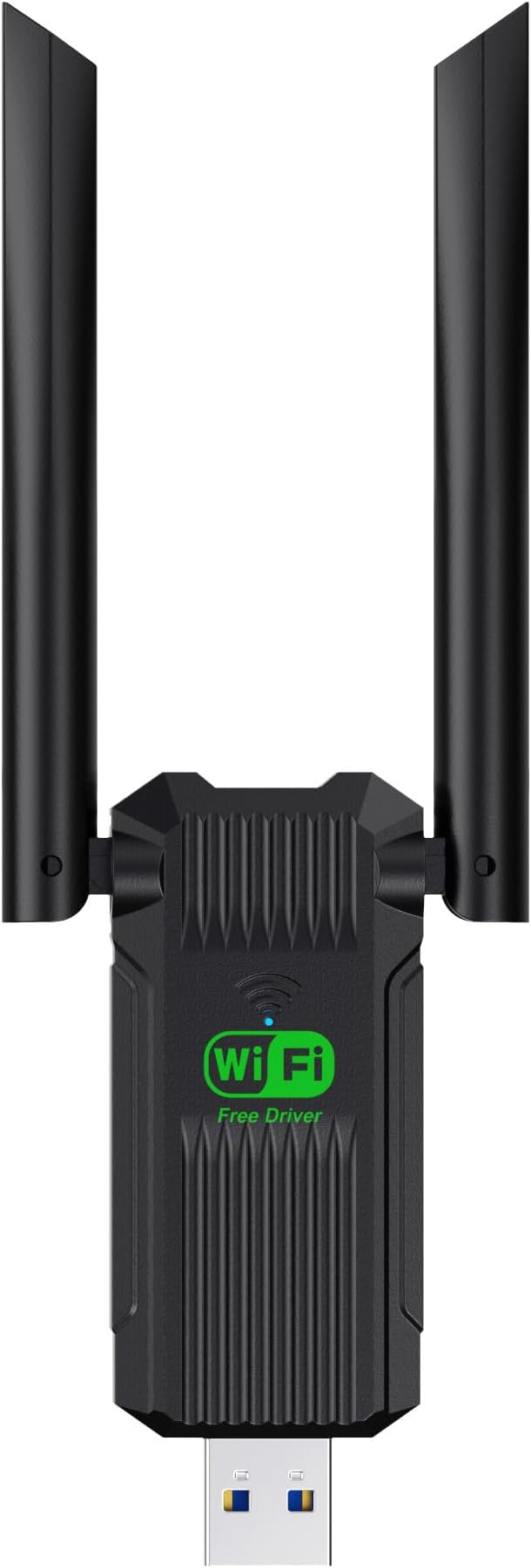 USB WiFi Adapter,1300Mbps WiFi USB 3.0 Dual Band 5G/2.4G Wireless Network Adapter for Desktop Laptop PC, Dual 2dBi Antennas,Supports Windows 11/10/8.1/8/7