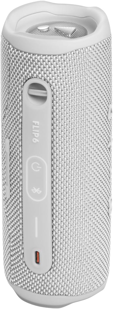 JBL Flip 6 - Portable Bluetooth Speaker, powerful sound and deep bass, IPX7 waterproof, 12 hours of playtime, JBL PartyBoost for multiple speaker pairing for home, outdoor and travel (White)