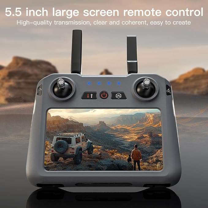 X-Verse ZLL SG909 Drones with Camera for Adults 4K, RC Screen, 6KM RC Distance, 3-Axis Gimbal Repeater, Professional Drone with Obstacle Avoidance, Digital GPS Transmission Quadcopter, 3 Batteries for 135min Max Flight Time