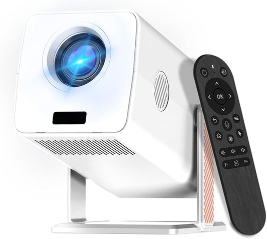 [Netflix Authorized & AI Autofocus]Upgraded 5.2 Bluetooth WiFi 6 Video Projector,XNANO Full HD Native 1080P Projector,270° Rotating Portable Projector with Smart Voice Remote Control,3D Dolby Audio