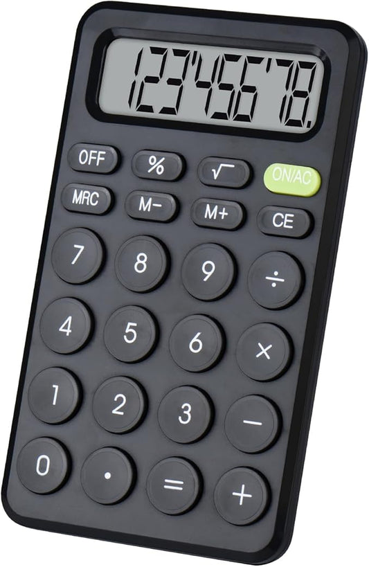 Basic 4 Function Calculator for Students and Office: Small, Portable, and Easy-to-use - Suitable for School and Office Essentials (Black)