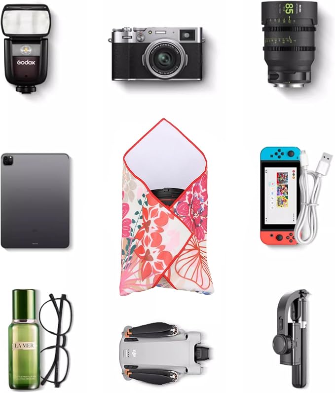 Self-Adhesive storage protective Magic Wrap Cloth for DSLR/Camera Lens/Phones/Tablets/Smartphone/Drone and all camera Accessories (17.7 * 17.7 inch-Guru)