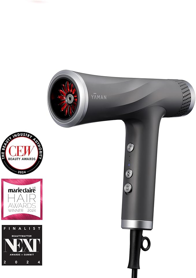 Blow Dryer with Scalp Massager, Ionic Reset Technology, Hair Dryer with Diffuser Attachment - Quiet, Lightweight, and Powerful for Women (Slate Grey)
