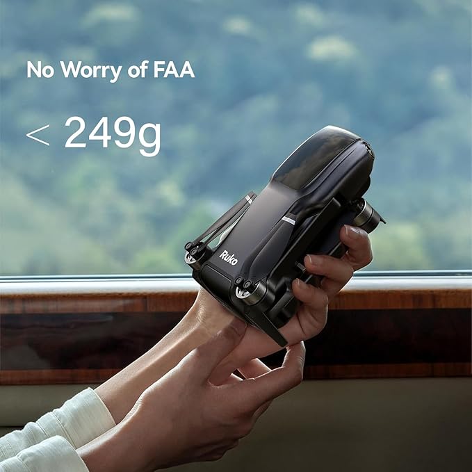 Ruko U11MINI Drones with Camera for Adults 4K, 70Mins 2 Batteries, Under 250g, Camera Drone with GPS TOF 9800FT Long Range Auto return for beginner