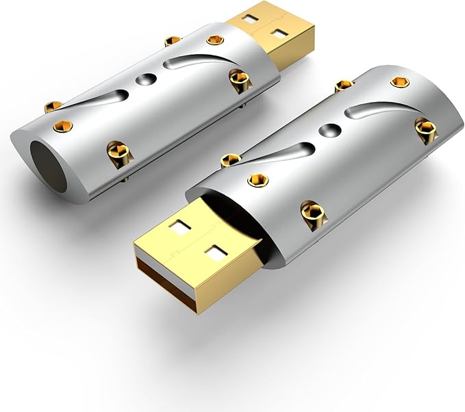 Viborg USB2.0 Male Type A USB Connector 4 Pin Plug Connector, Hi-End 24K Gold Plated USB Rewireable Connector with Alloy Cover for DIY (Type A)