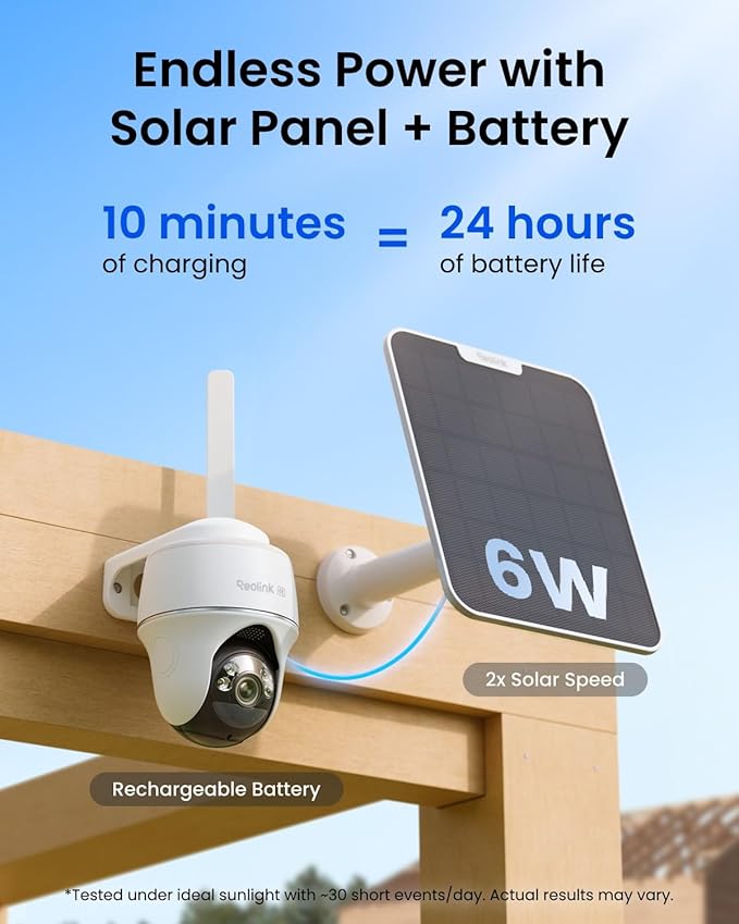 REOLINK 4K 4G LTE 360° Cellular Security Camera Wireless Outdoor +128G SD Card - 4Pack, No WiFi Solar Powered, SIM Card Included, 8MP Color Night Vision, Local/Cloud Storage, Go PT Ultra+Solar Panel 2